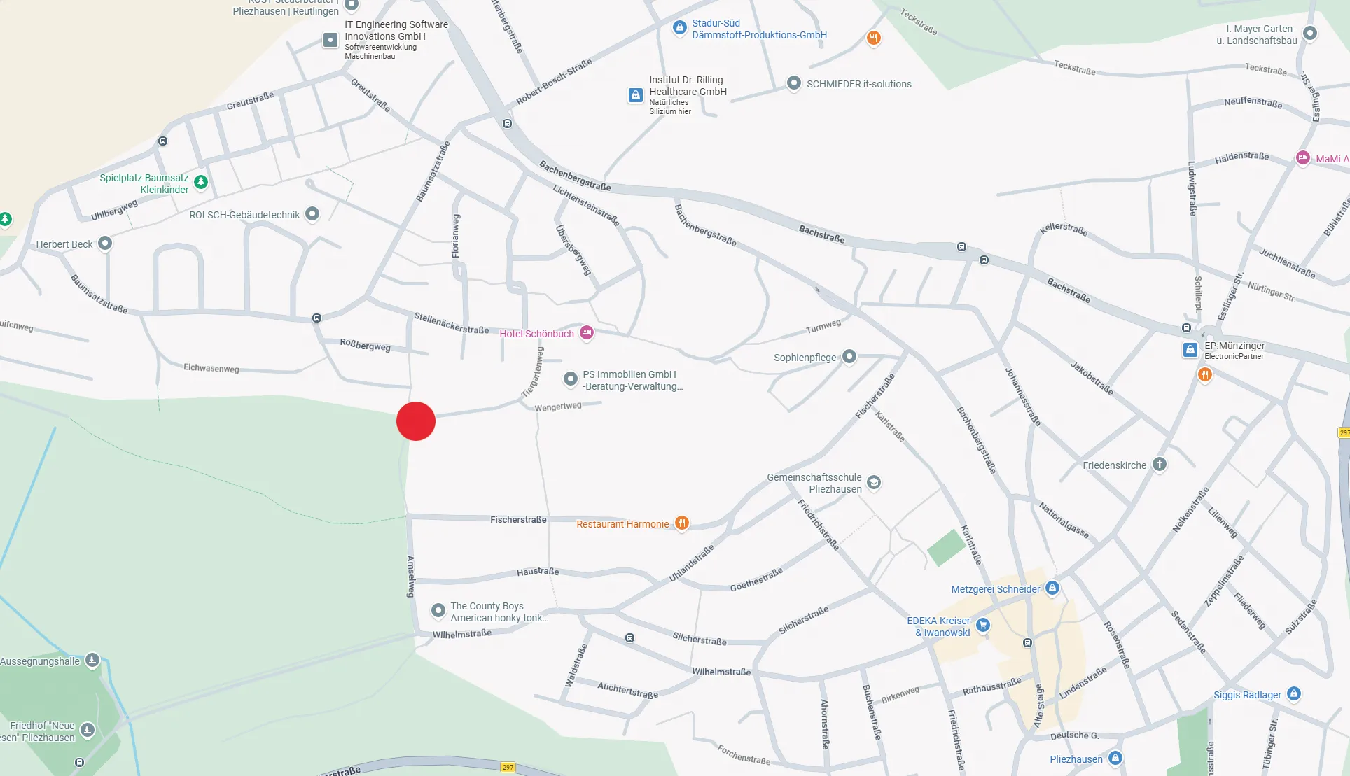 Kartenansicht von Pliezhausen